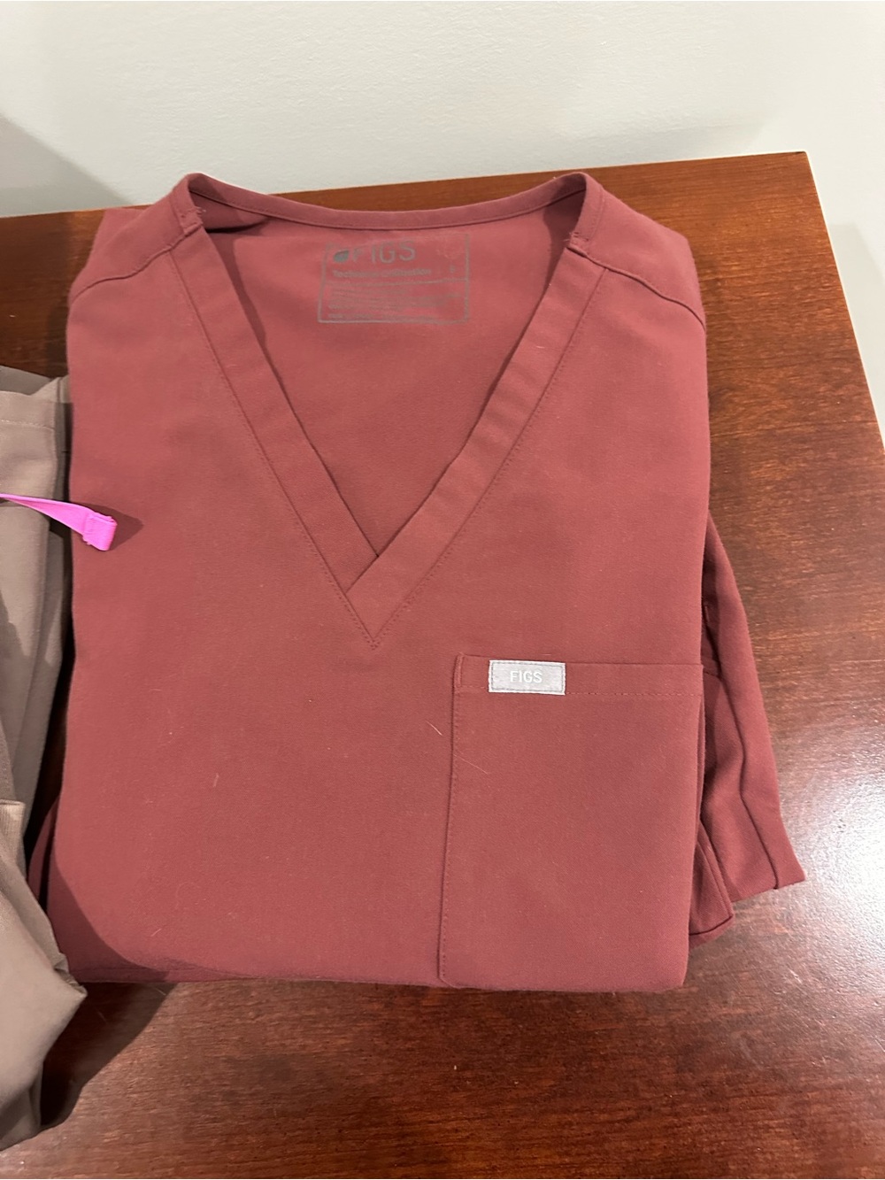 FIGS V-Neck Scrub Top and Jogger Bottoms- Dark Cherry